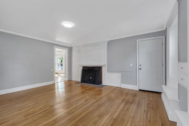 Empty room, Fireplace, Interior, Wood Texture Flooring