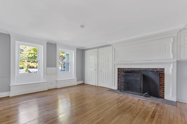 Empty room, Fireplace, Interior, Wood Texture Flooring