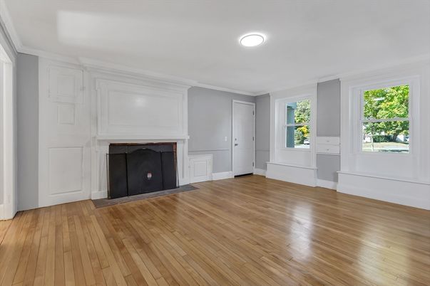 Empty room, Fireplace, Interior, Wood Texture Flooring