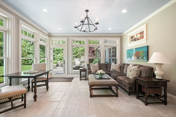 Chandelier, Dining room, Interior, Living room, Recessed Lighting, Sun Room