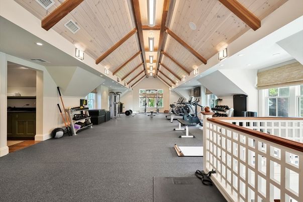 Fitness Equipment, Interior, Recessed Lighting, Wooden Beams, Wooden Ceilings