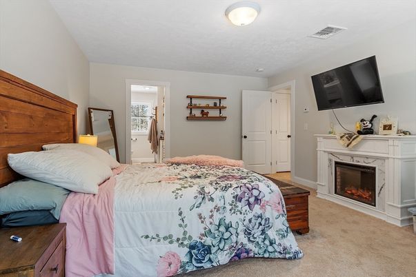 Bedroom, Fireplace, Interior