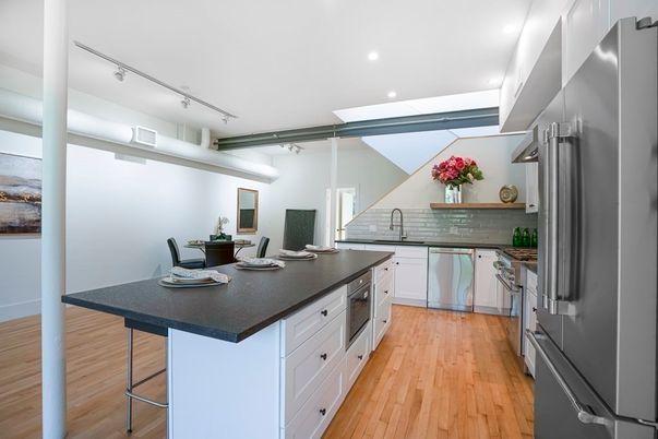 Dining room, Interior, Kitchen, Recessed Lighting, Wood Texture Flooring