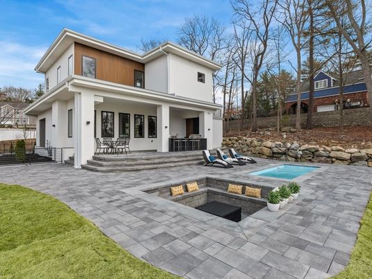 Backyard, Exterior, Facade, Pool, American Foursquare