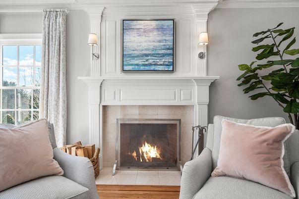 Fireplace, Interior, Wood Texture Flooring