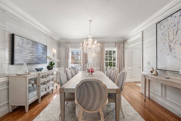 Chandelier, Dining room, Interior, Wood Texture Flooring
