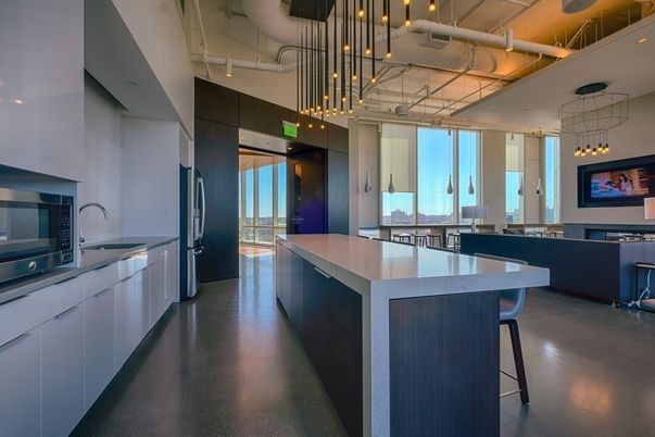 Fireplace, Interior, Kitchen, Pendant Lights