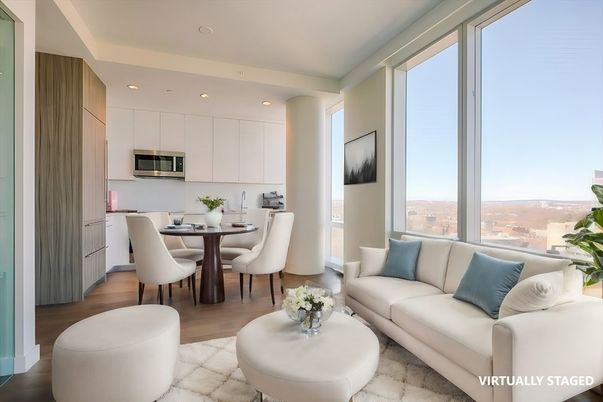 Dining room, Interior, Kitchen, Living room, Recessed Lighting, Stainless Steel Appliances, Wood Texture Flooring