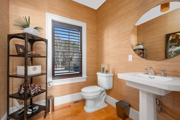 Bathroom, Interior, Wood Texture Flooring, Wooden Walls