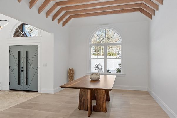Dining room, Interior, Wooden Beams, Wood Texture Flooring