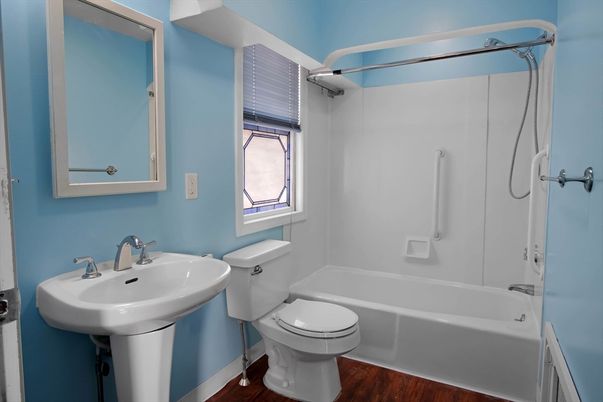 Bathroom, Interior, Wood Texture Flooring
