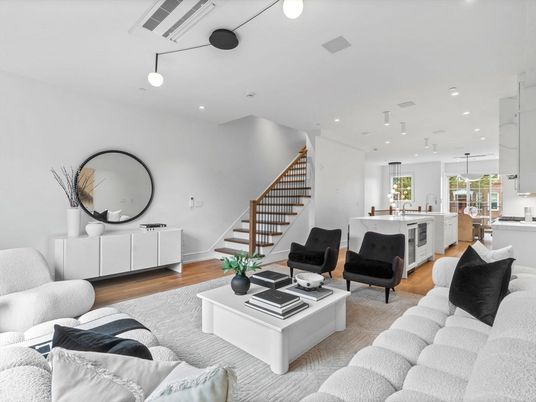 Interior, Kitchen, Living room, Pendant Lights, Recessed Lighting, Wood Texture Flooring