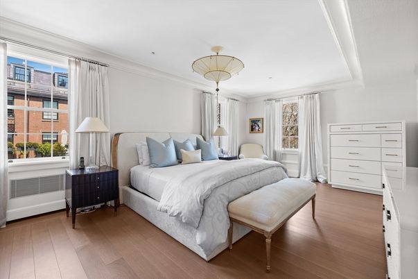 Bedroom, Interior, Pendant Lights, Wood Texture Flooring