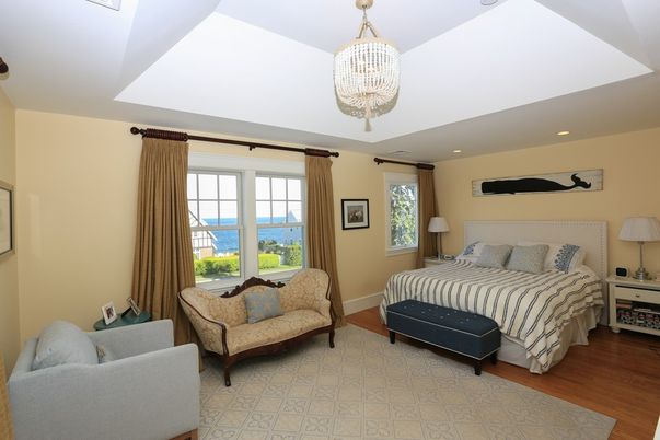 Bedroom, Chandelier, Interior, Recessed Lighting, Wood Texture Flooring