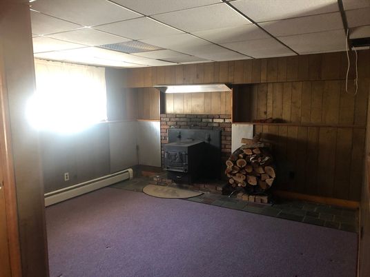 Empty room, Fireplace, Interior, Wooden Walls