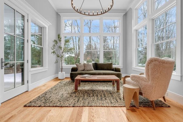 Interior, Living room, Pendant Lights, Sun Room, Wood Texture Flooring
