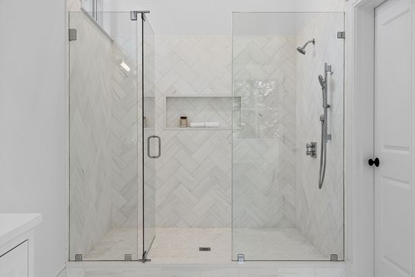 Bathroom, Glass Shower, Interior, Marble Walls