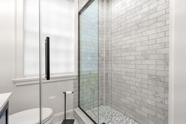 Bathroom, Glass Shower, Interior, Stone Walls