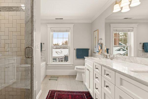 Bathroom, Dual Sink Vanities, Interior, Marble Walls