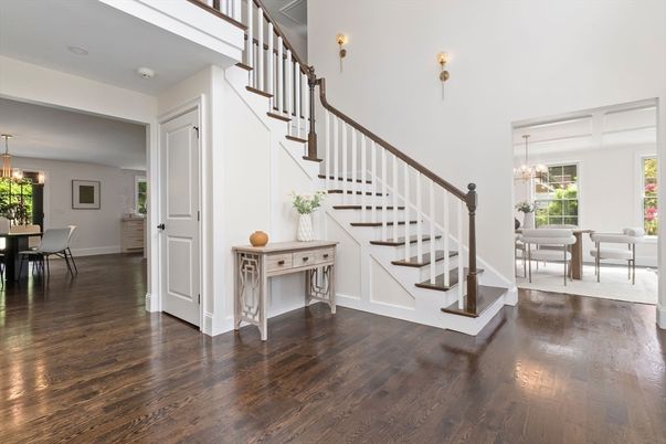 Chandelier, Dining room, Interior, Wood Texture Flooring