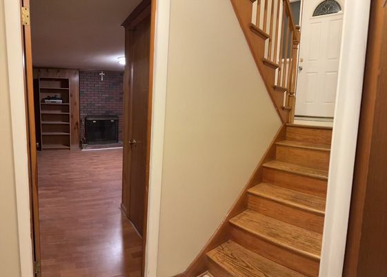 Interior, Stone Walls, Wood Texture Flooring