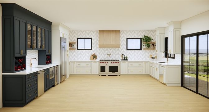 Interior, Kitchen, Wood Texture Flooring