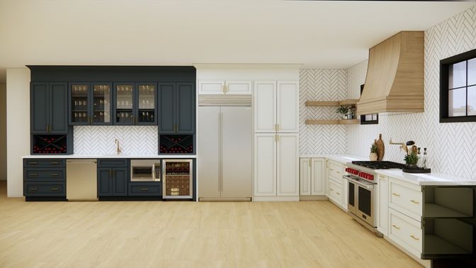 Interior, Kitchen, Stainless Steel Appliances, Wood Texture Flooring