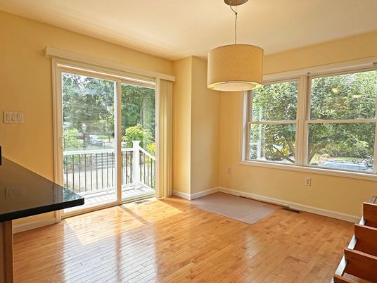 Empty room, Interior, Pendant Lights, Wood Texture Flooring