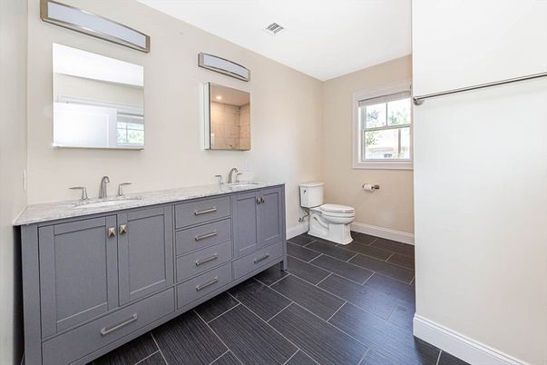 Bathroom, Dual Sink Vanities, Interior, Wood Texture Flooring
