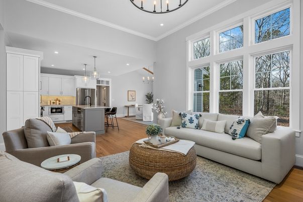 Dining room, Interior, Kitchen, Living room, Pendant Lights, Recessed Lighting, Stainless Steel Appliances, Wood Texture Flooring