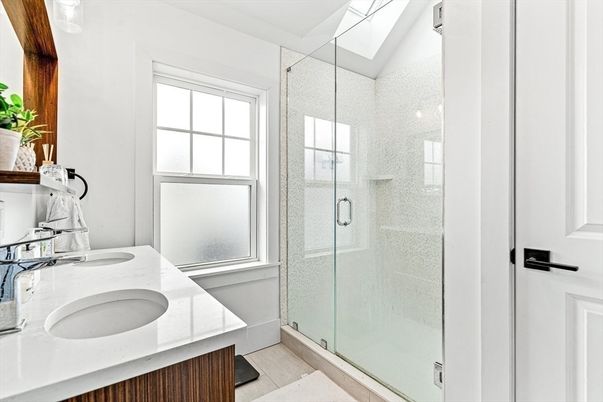Bathroom, Dual Sink Vanities, Glass Shower, Interior
