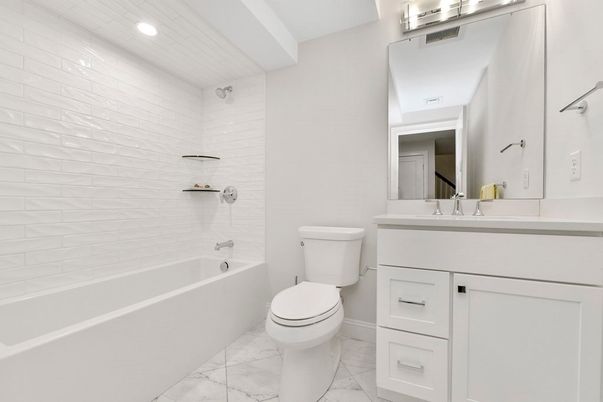 Bathroom, Interior, Marble, Recessed Lighting