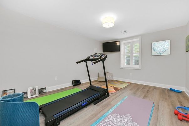 Fitness Equipment, Interior, Wood Texture Flooring