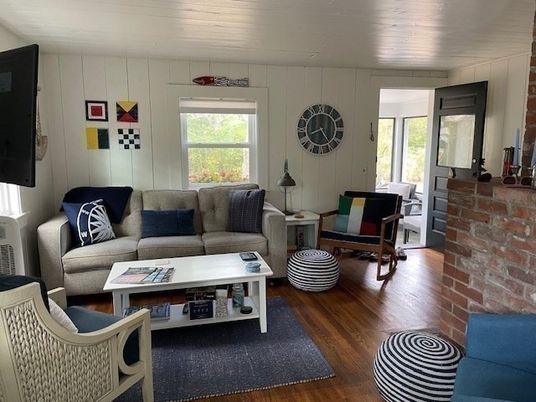 Interior, Living room, Stone Walls, Wood Texture Flooring