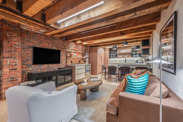 Dining room, Interior, Kitchen, Living room, Pendant Lights, Stone Walls, Wooden Beams, Wooden Ceilings