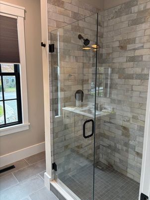 Bathroom, Glass Shower, Interior, Stone Walls