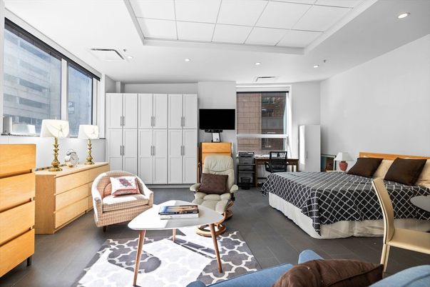 Bedroom, Home Office, Interior, Recessed Lighting, Wood Texture Flooring