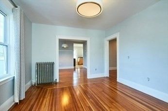 Empty room, Interior, Pendant Lights, Wood Texture Flooring