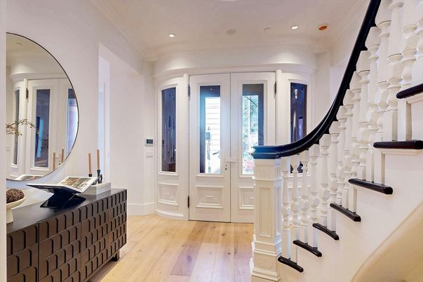 Glass Ceilings, Interior, Recessed Lighting, Wood Texture Flooring