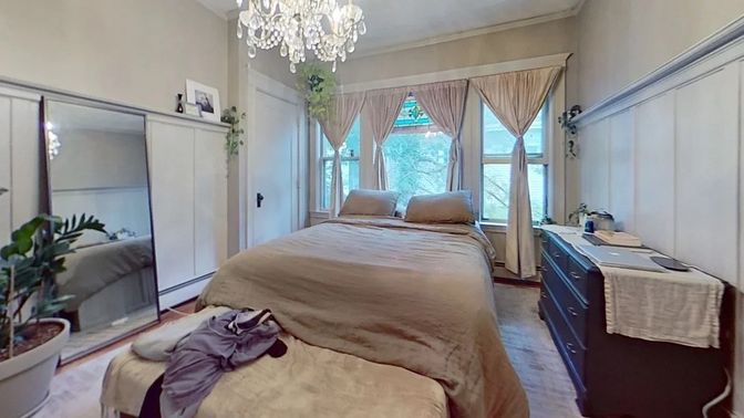 Bedroom, Chandelier, Interior