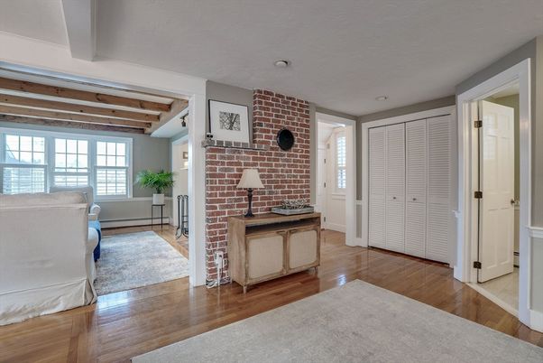 Interior, Stone Walls, Wooden Beams, Wood Texture Flooring