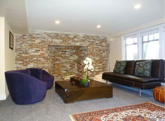 Interior, Living room, Recessed Lighting, Stone Walls
