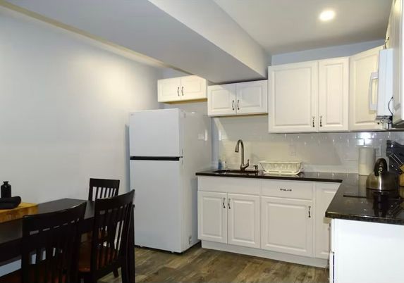 Interior, Kitchen, Recessed Lighting, Wood Texture Flooring