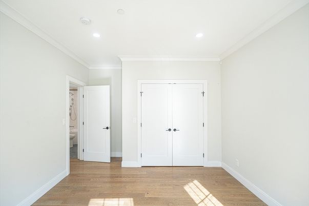 Bathroom, Empty room, Interior, Recessed Lighting, Wood Texture Flooring