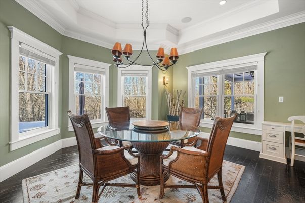 Chandelier, Dining room, Interior, Wood Texture Flooring
