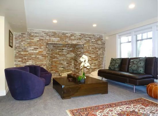 Interior, Living room, Recessed Lighting, Stone Walls