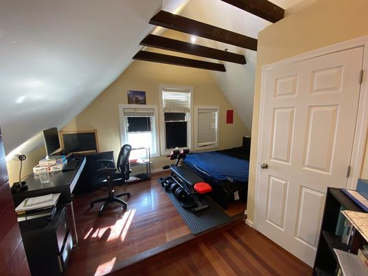 Home Office, Interior, Wooden Beams, Wood Texture Flooring