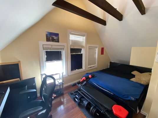 Fitness Equipment, Interior, Wooden Beams, Wood Texture Flooring