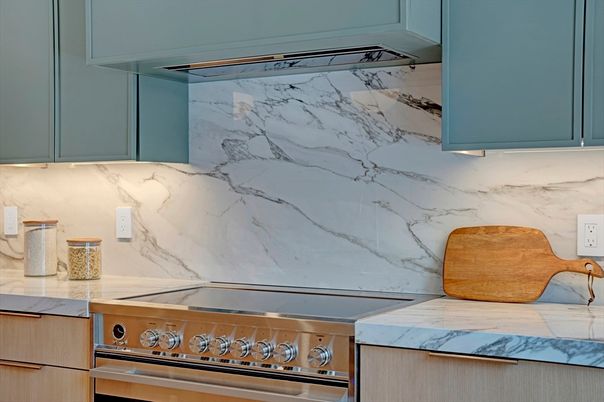 Interior, Kitchen, Marble Walls, Stainless Steel Appliances