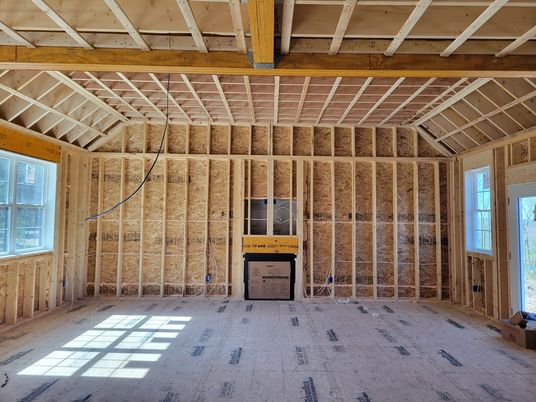 Empty room, Interior, Wooden Beams, Wooden Walls
